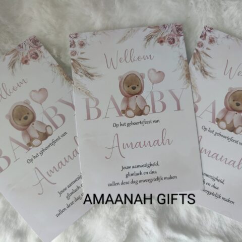 tafelkaarten babyfeest