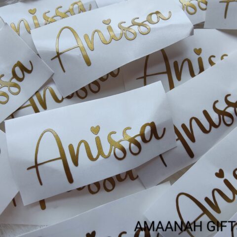 Vinyl naam stickers