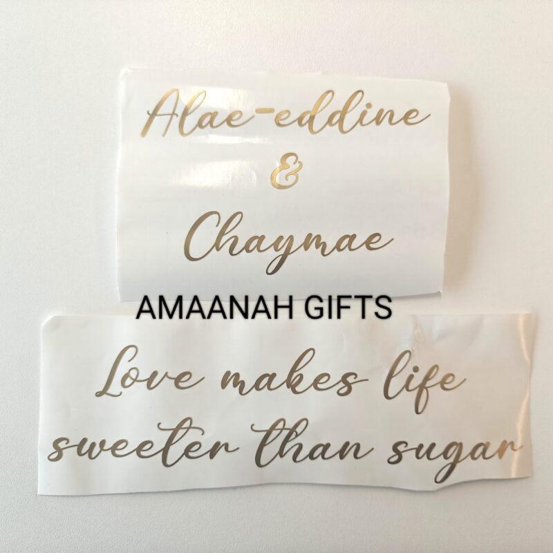 Vinyl tekst stickers