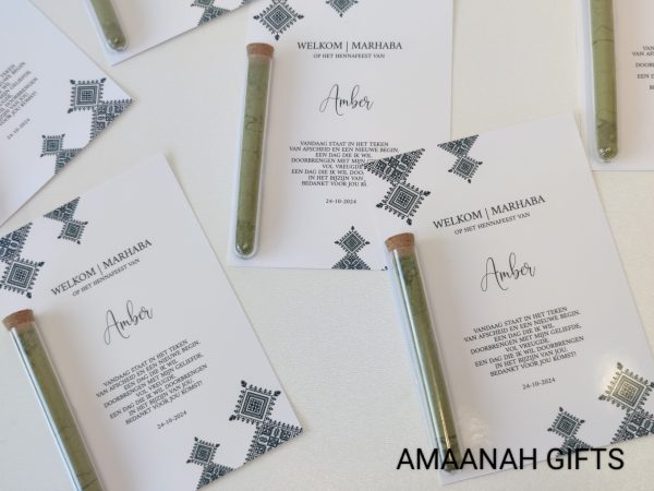 Henna tafelkaarten met henna buisje - Afbeelding 2