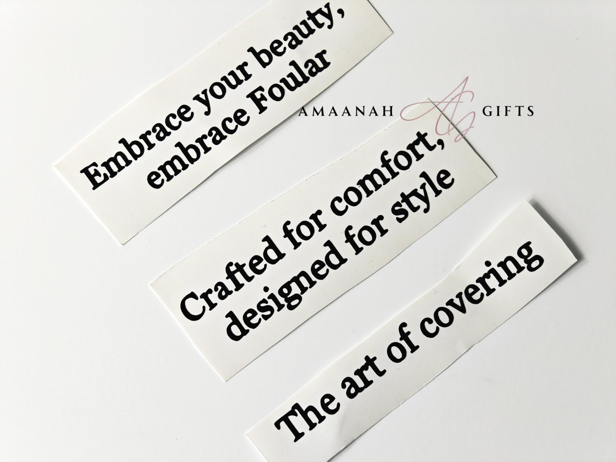 Vinyl stickers met tekst en branding voor Foular