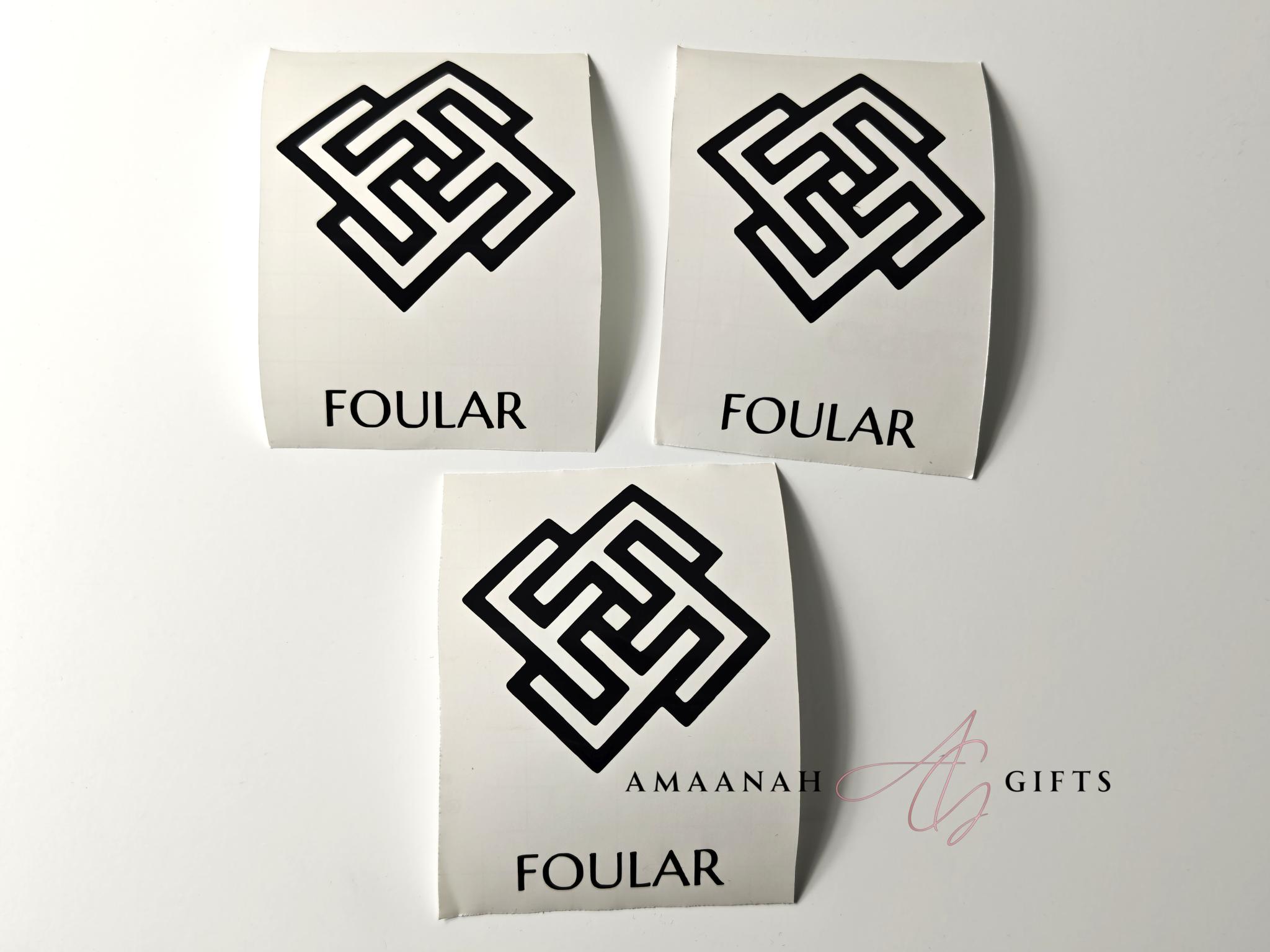 Vinyl logo stickers voor Foular