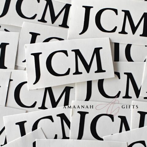 Gepersonaliseerde vinyl logo stickers voor JCM