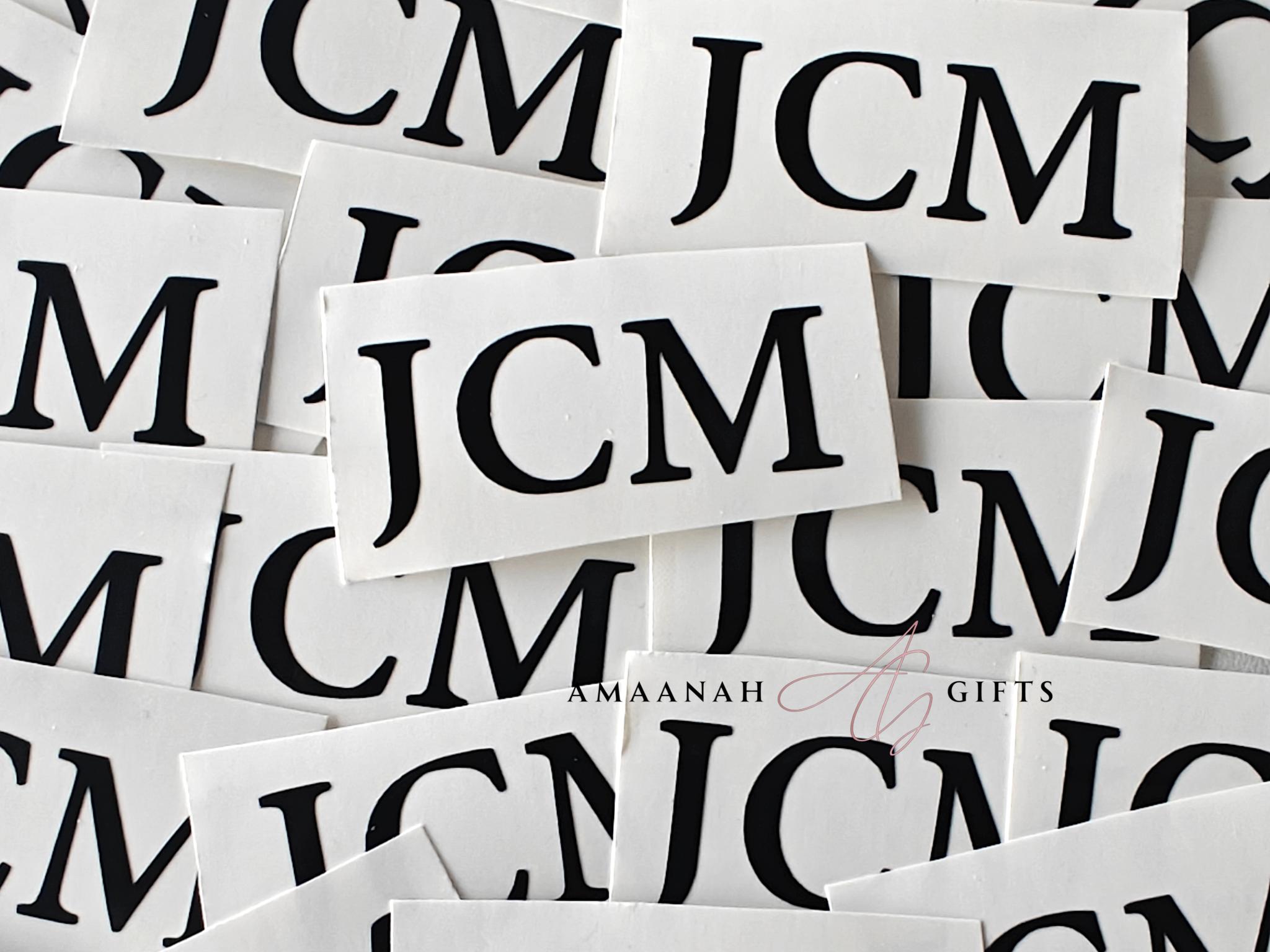 Gepersonaliseerde vinyl logo stickers voor JCM